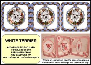 Accordion Zig Zag Card - White Terrier