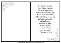 Insert - Religious Messages - Love is Patient and Kind