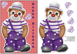 Clown Bear with Butterflies
