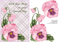 Pansy Card for Mum