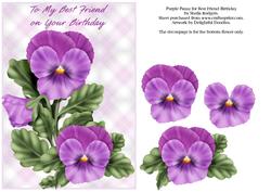 Purple Pansy for Best Friend Birthday