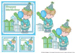 Birthday Boy with Gift Tags
