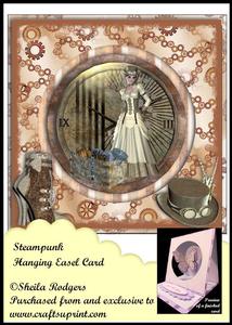 Hanging Easel Card - Steampunk