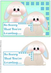 Sorry You're Leaving Bunnies - Blue