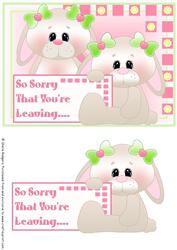 Sorry You're Leaving Bunnies - Pink