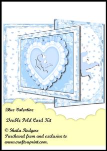 Double Fold Card Kit - Blue Valentine