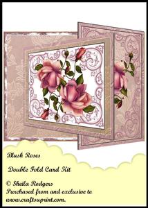 Double Fold Card Kit - Blush Roses
