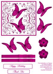 Pink Butterflies on Filigree