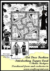 Interlocking Topper Card - Art Deco Fashion