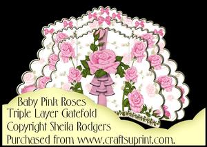 Triple Layer Gatefold - Baby Pink Roses