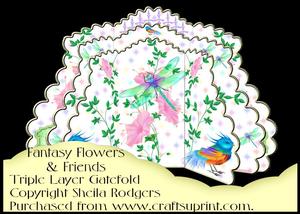 Triple Layer Gatefold - Fantasy Flowers and Friends