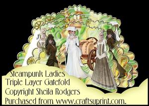 Triple Layer Gatefold - Steampunk Ladies