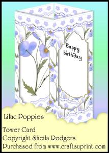 Tower Card - Lilac Poppies
