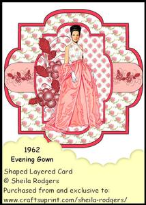 Shaped Layered Card - 1962 Evening Gown