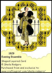 Shaped Layered Card - 1929 Evening Ensemble