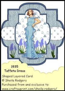 Shaped Layered Card - 1935 Taffeta Dress