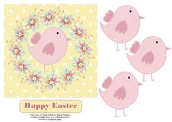 Pink Chick in Flower Frame
