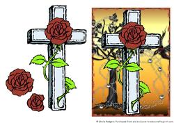 Gothic Rose on Cross Tattoo Art