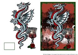 Gothic Chalice and Dragon Tattoo Art