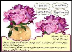 Flower Vase 1 - Pink Roses