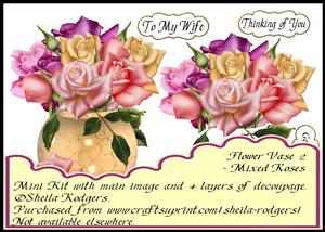 Flower Vase 2 - Mixed Roses