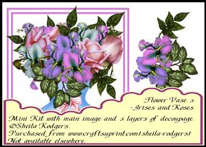 Flower Vase 3 - Irises and Roses