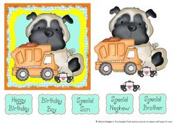 Pug Dog with Boy Toys 2