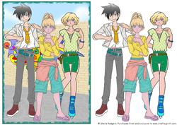 Manga Kids by Graffiti Wall