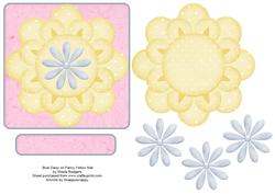 Blue Daisy on Fancy Yellow Mat