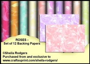 Roses - Set of 12 Backing Papers