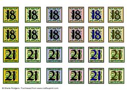 Age Toppers for Cards - 18 and 21 Set 2