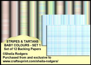 Stripes & Tartans Baby Colours 1 - Set of 12 Papers