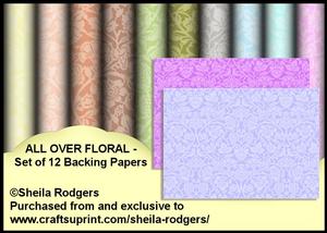 All Over Floral - Set of 12 Backing Papers