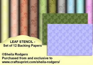 Leaf Stencil - Set of 12 Backing Papers