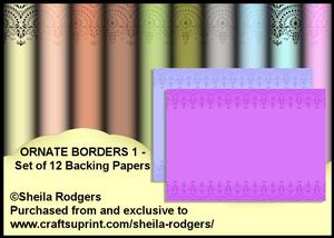 Ornate Borders 1 - Set of 12 Backing Papers