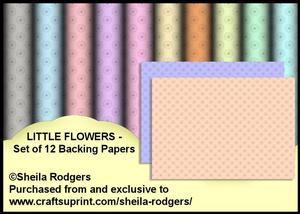 Little Flowers - Set of 12 Backing Papers