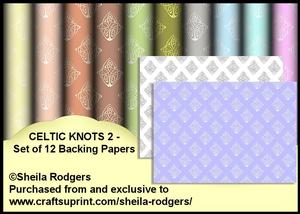 Celtic Knots 2 - Set of 12 Backing Papers