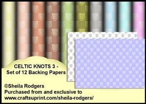 Celtic Knots 3 - Set of 12 Backing Papers