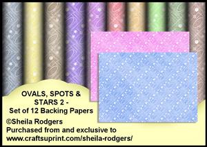 Ovals, Spots and Stars 2 - Set of 12 Backing Papers