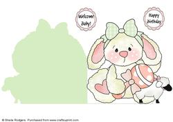 Shaped Card - Baby Girl Rabbit 6