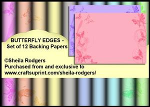 Butterfly Edges - Set of 12 Backing Papers