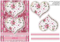 Mum, Hearts, Lace and Flowers