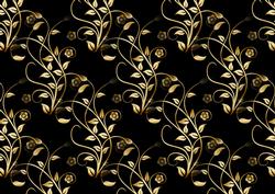 Golden Leaves Backing Paper - Black