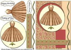 Flowered Gown Cluster Card