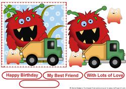 Silly Monster with Truck and Bear 2