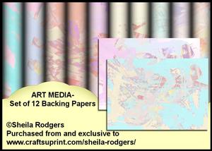 Art Media - Set of 12 Backing Papers