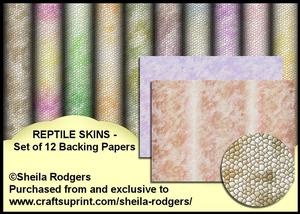 Reptile Skins - Set of 12 Backing Papers