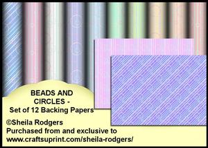 Beads and Circles - Set of 12 Backing Papers