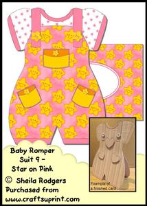 Baby Romper Suit 9 - Star on Pink