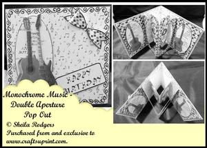 Monochrome Music - Double Aperture Pop Out Card